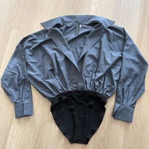 Norma Kamali Gray Bodysuit